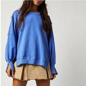 Free People We the Free Camden Sweatshirt | Blue Iris | Small